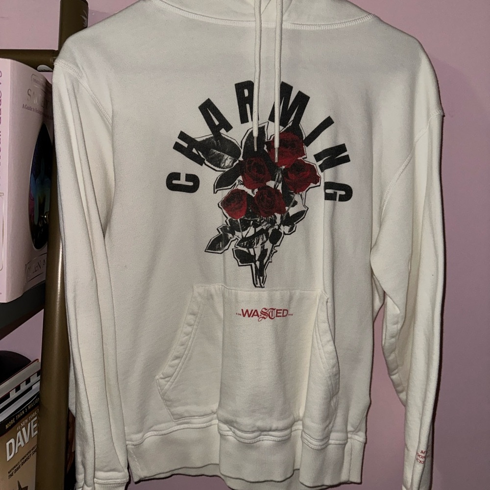Charming White graphic Hoodie